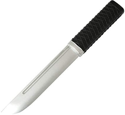 DEPICE W-GMT Trainingsmesser Tanto Hartgummi - 100 g / 24 cm - Selbstverteidigung / Self Defense, silber