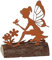 linoows Gartenfigur Elfe auf Baumstamm, kleine Garten Skulptur, Elfenfigur, Gartendeko