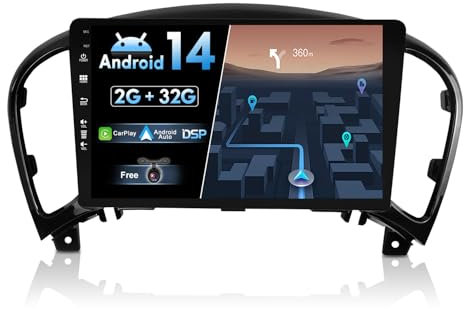 JOYX Android 14 IPS Autoradio para Nissan Juke J15 (2010-2019) / YF15 Infiniti ESQ (2011-2017) - 2G+32G - Inalámbrica CarPlay + Android Auto - Gratis Cámara - 9 Pulgada 2 DIN - Dab Volante Fast-Boot