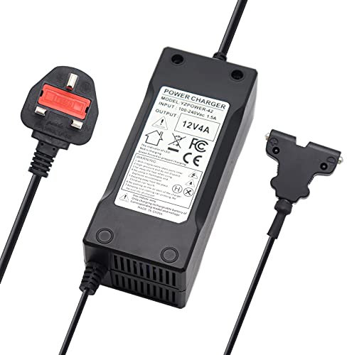 xiixtoo 12v 4 Amp Battery Charger –T-BarConnector - Suitable for PowaKaddy Hillbilly Golf Trolleys Using A 12v Lead-Acid SLA GEL AGM Battery