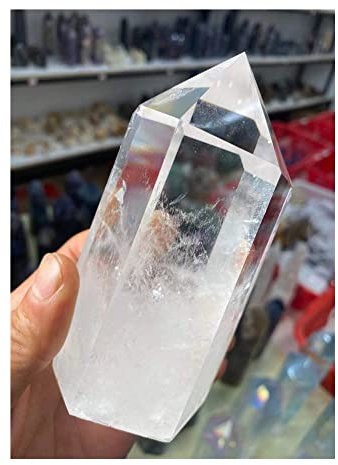 DOUPE Energiebilanz Geist Stein 500g schöner natürlicher transparenter Kristallpunkt Natural Crystal Energy Tower Für Entspannung und Stress