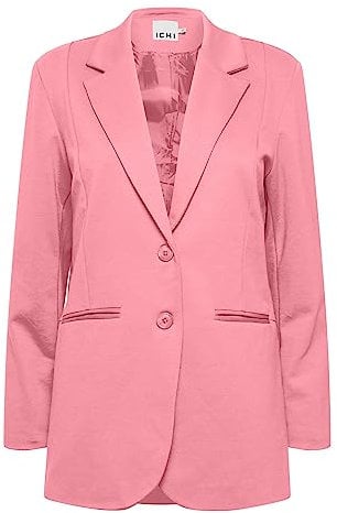 ICHI IHKATE SUS OVERSIZE BL Damen Blazer Longblazer Jacke Long-Blazer mit Knöpfen Stretch und Reverskragen, Größe:2XL, Farbe:Chateau Rose (172120)