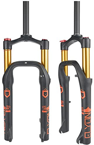 HSQMA Fatbike-Gabel 20 Zoll Luft Federgabel Federweg 100mm 28,6 Mm Gerade Vorderradgabel Manuelles Lockout, Für 4,0-Reifen Schnee Strand E-Bike (Color : Black Gold)