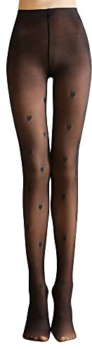 TOEECY Damen Strumpfhose mit Punkten Herzen Schmetterling Muster Gefälschte Durchscheinend Feinstrumpfhose Thermo Strumpfhose Thermostrumpfhosen Winter Tights (#3)
