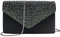 SteelFever Abendtasche Damen Satin-Kupplung Hochzeitstasche Party Brauttasche Handtasche Elegant (Schwarz)