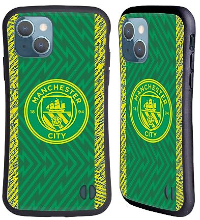 Head Case Designs Offizielle Manchester City Man City FC Third Torwart 2023/24 Ausweis-Set Hybride Handyhülle Hülle Huelle kompatibel mit Apple iPhone 13