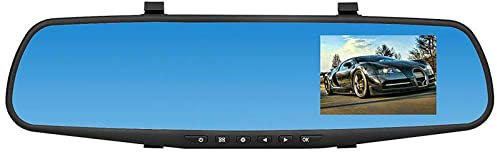 Queen.Y Mirror Dash Cam, 1080P Mirror Dash Cam Front And Rear, 4. 3in Screen Motion Detection Loop Recording Rear View Mirror Dash Cam