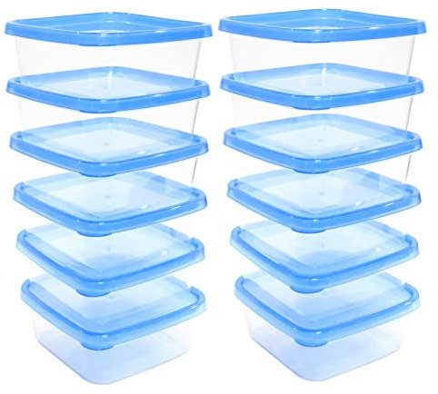 vicihoho 10 Boîtes 600ML Congélation Boite Repas Sans BPA Boîtes à Déjeuner Empilables Congélateur avec Couvercle de Préparation de Repas Stockage, Micro-ondes, Congélateur, Passe au Lave-Vaisselle