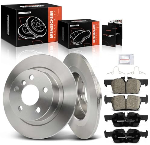 Frankberg Bremsensatz inkl. 2x Bremsscheiben + 4x Bremsbeläge Hinten Kompatibel mit 1er F40 2 Active Tourer F45 M.i.n.i Countryman F60 X2 F39 Replace# 34216864141