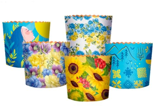 10pcs Baking Paper Molds for Easter Bread Cakes Panettone Paska 110 * 85mm (5pcs) 90 * 85mm (5pcs) Ukrainian Style