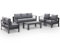 LANOX Gartenmöbel Set Aluminium für 6-7 Personen, Wetterfest Loungeset Gartenlounge Set Sitzgruppe für Garten Terrasse Balkon, Grau