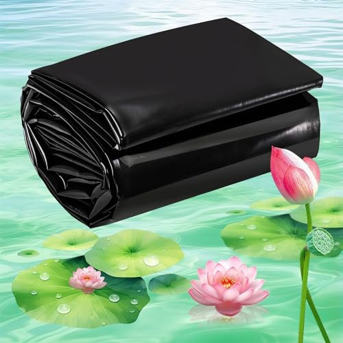 Pond Liner - Lona de goma flexible de 5 mil para estanque, 3 x 8 pies, membrana duradera para jardines, piscinas, fuentes, arroyos, cascadas, película impermeable para estanque para una protección
