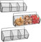 Gzsekken Wall-Mounted Hanging Kitchen Storage Baskets,Metal Storage Baskets with 3 Sections Wire Basket Kitchen No Drilling Adhesive Storage Basket Organiser Rack for Shower Cabinet Door,Black-3 Pack