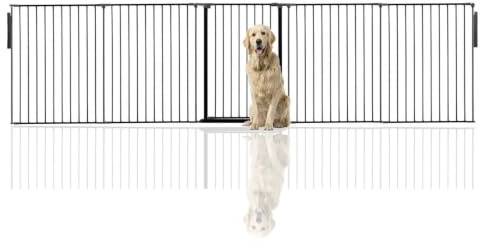 Bettacare Premium Extra Tall Multi Panel Flexible Dog Barrier, up to 370cm Wide, Black, 105cm Tall, Dog Barrier for Pets Dogs and Puppy, Puppy Barrier suitable for Indoor and Outdoor use