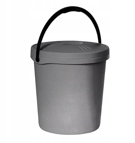 Plast Team Eimer mit Deckel, 16 L, Silber, One Size