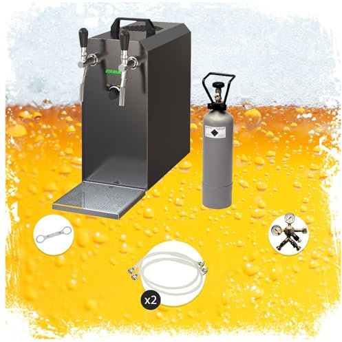 ich-zapfe Set Completo: dispensador de Cerveza Kontakt 40, Refrigerador seco de 2 grifos, 50 litros/h, KEG:KeyKeg, KEG 2:KeyKeg