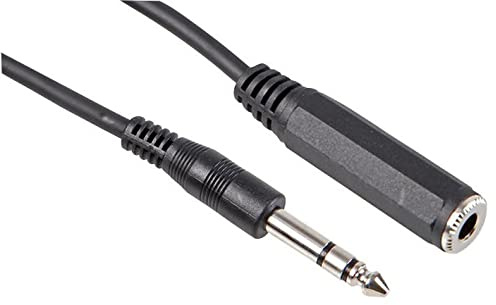 2m 6.35mm Stereo Extension Cable 1/4Jack Lead Pug to Socket 2 metres