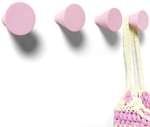 nidoshu YCONIC 4 Modern Kleiderhaken Wand - Deko Garderobenhaken Rosa - Wandhaken Rund Design Zum Schrauben Original Kindergarderobe handtuchhaken or Wandgarderobe für Jacken Taschen Rucksäcke