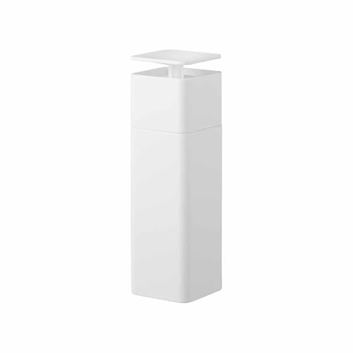 Yamazaki Tower Film Hook Selbstklebender Spülmittelspender, weiß | PET-G, Wandbefestigung ohne Bohren, Zur Einhandbedienung, Kapazität - 200 ml, 6 x 5,5 x 18,5 cm, Japanisches Design