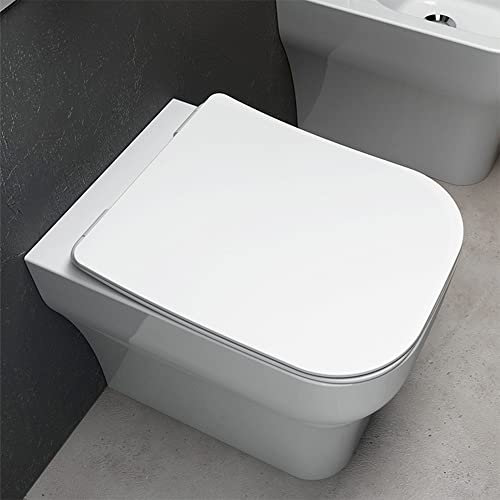 Inbagno WC Filo Muro Scarico traslato Rimless, L 36 x P 52 x H 42 cm, Design Moderno in Ceramica Bianca Lucida Serie Synthesis