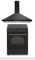 PACK COCINA ELÉCTRICA VITROCERAMICA CON HORNO ANCHO 60 CM + CAMPANA EXTRACTORA ANCHO 90 CM/ESTILO RETRO NEGRO RUSTICO