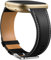 Dirrelo Echtes Leder Armband Kompatibel Mit Fitbit Versa 3/4/Sense/Sense 2 für Damen Herren, Lederband Ersatzband, Schwarz