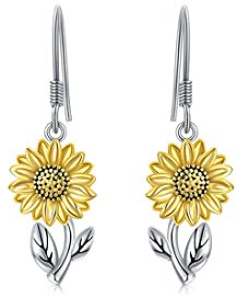 GAUEIOUR Sunflower Drop Dangle Earrings,Sunflower Fashion Bronze Earrings, Elegant Women's Earrings, Fashion Trend Jewelry, Symbol of Passion, Warmth, Sunshine and Positive