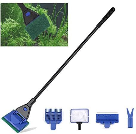5 En 1 Kit Limpiador Acuario,Kit De Limpieza De Tanque De Acuario,Limpieza Tanque De Acuario,Accesorios Limpiadores para Acuarios,Herramienta De Cepillo para Pecera,Kiuiom