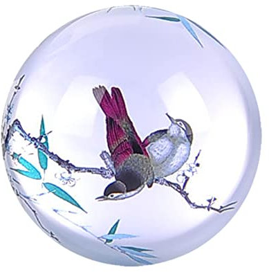 Kristall Ornament Vogel Elster Spatz Glas Halbkugel Briefbeschwerer Halbkugel Figur Handarbeit Kunst Geschenk Home Office Tisch Ornament Ball