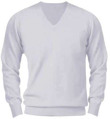 liaddkv Herren-Pullover, langärmelig, V-Ausschnitt, einfarbig, locker sitzend, für Herbst und Winter Tops Lange Ärmel (Silver, L)