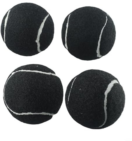 Hasaller Vorgeschnittene Tennisbälle für Walker, 4 Stück, vorgeschnittene Tennisbälle, Walker-Zubehör, Tennisbälle für Stuhlbeine und Bodenschutz (schwarz)