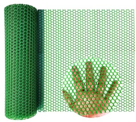 Rouleau de grillage hexagonal en plastique pour volailles, chiens, lapins, serpents, jardins, 30 cm x 3 m, vert
