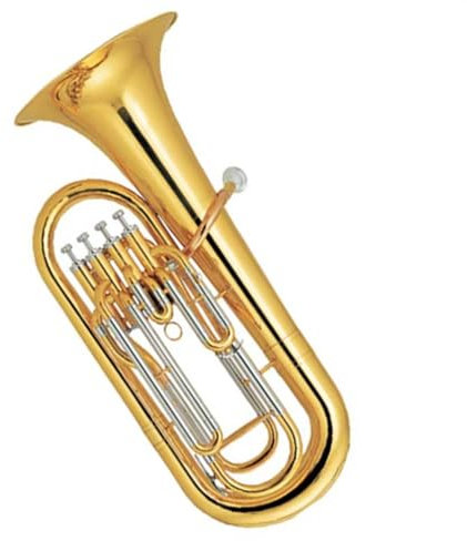 Euphonium-Instrument Euphonium Mit Vier Ständern, Messingrohrkörper, Weißes Kupferstirnrohr, Blechblasinstrument Mit Mundstück