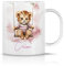 iCaseDesigner Personalised Childrens Polymer Mug - Cute Baby Tiger on a Swing - Pink Theme