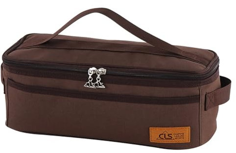 Qiantull Sac à couverts d'extérieur vide pour le camping - Sac de rangement portable - Baguettes - Cuillère - Vaisselle - Sac de pique-nique - Avec poignée de transport - Sac pour ustensiles de
