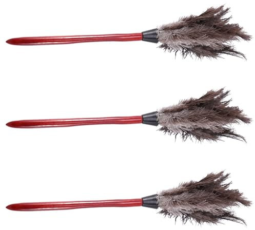 Lot de 3 plumeaux en plumes d'autruche douces