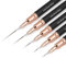 ZEOHBETY Lot de 5 pinceaux métalliques pour nail art, pinceaux de peinture, outils de dessin pour les lignes longues, détails fins, tailles de dessin fin 4/8/12/20/25 mm, noir