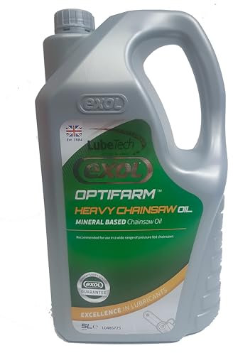 EXOL CHAINSAW OIL 5LTR, A HEAVY ISO VG 100 CHAIN OIL FOR CHAINSAWS WITH TACKY ANTI-FLING ADDITIVE