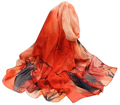 Mainzer Fastnacht Schal 160 * 50cm Simulation Seidenschals weicher Frauen Schal Handschuhe Mütze Schal Herren (Orange, One Size)