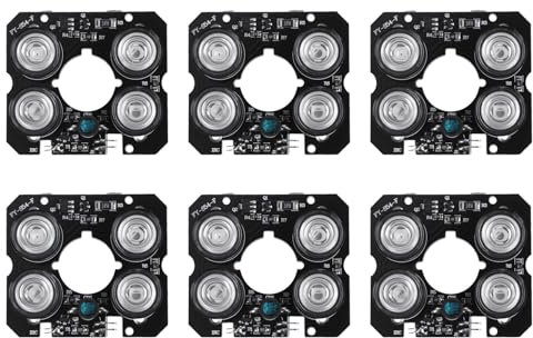Ohewiiuk Lot de 6 projecteurs infrarouges à 4 rangées - 4 LED IR - Pour caméras de surveillance - Vision nocturne - Diamètre : 52 mm