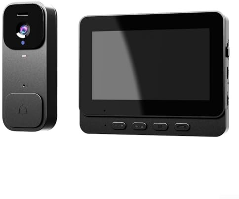 Video Doorbell Intercom,Smart Video Doorbell,Wireless Video Doorbell With Video Monitor,Home Intercom With 4.3inch Screen(Black)