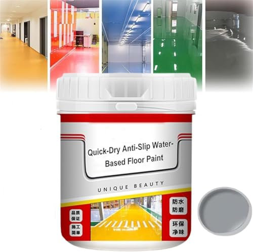 Pvzxr Floor Paint,Sflopaints Water Based Floor Paint,Quick-Dry Anti-Slip Water-Based Floor Paint,Gold Silk Waterproof Epoxy Floor Paint,Garage Floor Paint,for Indoor Outdoor Surfaces (Medium Gray)
