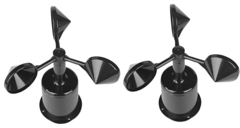 Toddmomy 2 Pièces Boîtier anémomètre indicateur de Vent girouette de Jardin Couvercle des indicateurs de Direction du Vent indicateur de Direction du Vent Abdos Black