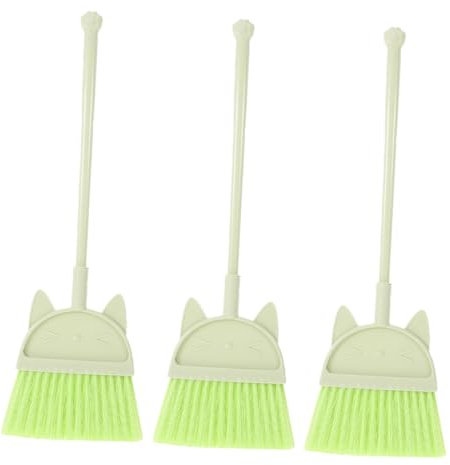 Zerodeko 3St Besen für Kinderbesen Vakuum staubsaugen Jungs Kleine Besen Mini Kehrbesen Kinderzimmer Reinigungsset schöner Besen kurzer Besen Nylon Green