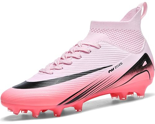 Mufanton Zapatos de Fútbol Hombre Spike Aire Libre Profesionales Calzado de Fútbol Training Botas de Fútbol Hombre Zapatillas de Deporte Entrenamiento,Rosa,EU42