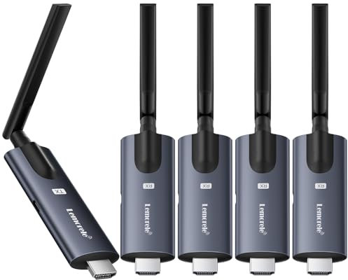 Trasmettitore HDMI Wireless e 4 Ricevitori Lemorele 1080P, Supporto 1 TX fino a 4 RX, Streaming Video HD da Laptop/Fotocamera/TV a HDTV/Monitor/Proiettore