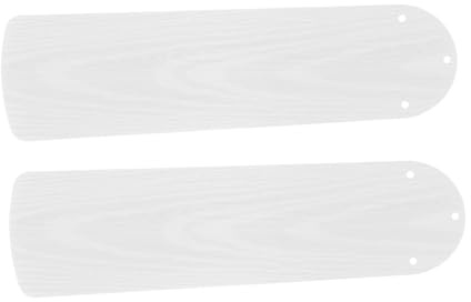 DIYEAH 2pcs Decorative Wood Grain Fan Blades Replacement White Plastic Ceiling Fan Leaves Lightweight Sturdy Build Easy Installation for Living Bedroom Dining