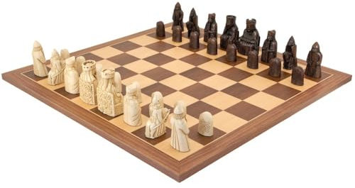 The Isle Of Lewis Walnut And Maple Chess Set by National Museum Scotland