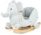Bieco Plüsch Schaukeltier Elefant Tiko | Kinder Schaukelstuhl m. Sicherheitsgurt | Baby Schaukel | Schaukel Kleinkind | Schaukeltier Baby Zimmer | Baby Schaukelwippe ab 9 Monate | Schaukelpferd Holz