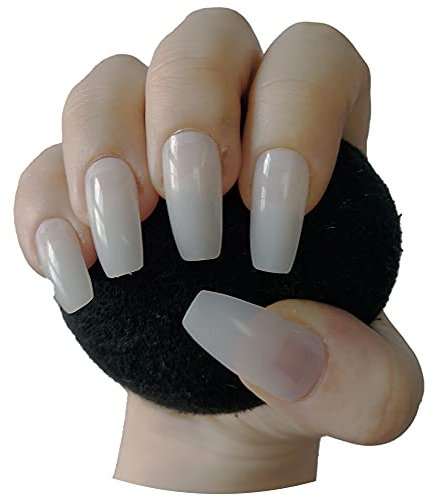 600 PCS Medium Long Coffin Ballerina False Nail Tips - Natural Full Cover Acrylic Press-On Nail Extensions for Salon & Home Use